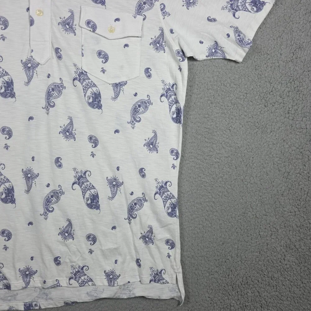 B Draddy Parsons Polo Shirt Mens Medium 100% Organic Pima 4 Button Lightweight - Picture 3 of 9